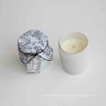 customizable logo and design white glass 100g paraffin/soy wax scented candle